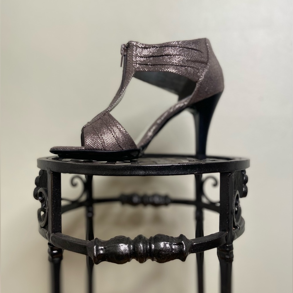 Heels Sandals Pewter Metallic by Apostrophe - Picture 9 of 13